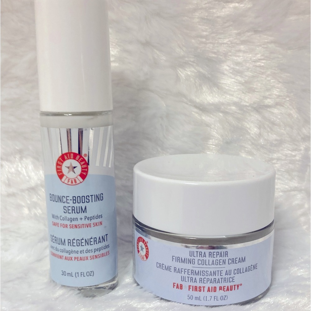 First Aid Beauty- Bounce Booster Serum AND Ultra Repair Firming Collagen Cream